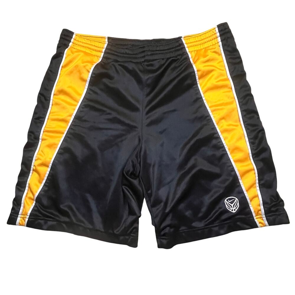 Vintage‎ Nike Dri Fit Basketball Shorts Mens Medium Black Yellow Performance